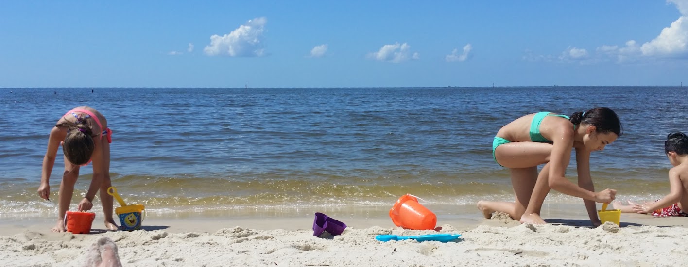 Kids at a beach